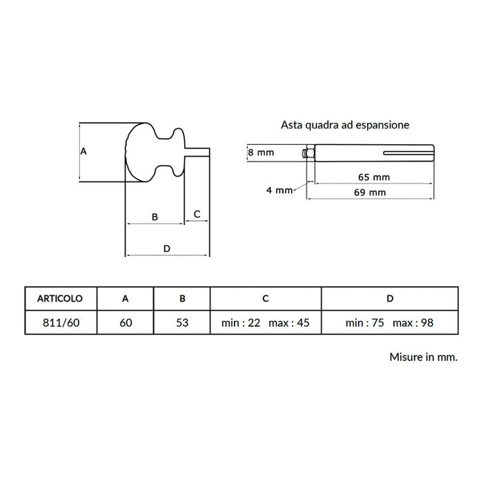 Maniglia su rosetta tonda SAGUATTI  211/60IQ in alluminio marrone opaco