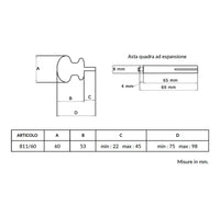 Maniglia su rosetta tonda SAGUATTI  211/60ZQ in alluminio nero opaco