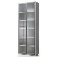 ANTA IN VETRO CON TELAIO IN ALLUMINIO NERO PER LIBRERIA SERIE DAVINCI CM.37,5X209,5H.