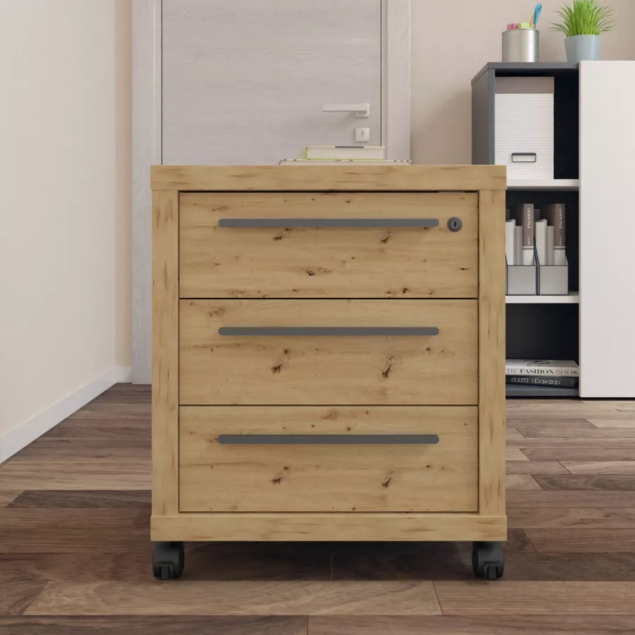 CASSETTIERA RILEGA CON RUOTE COLORE ARTISAN OAK CM.54X45XH64