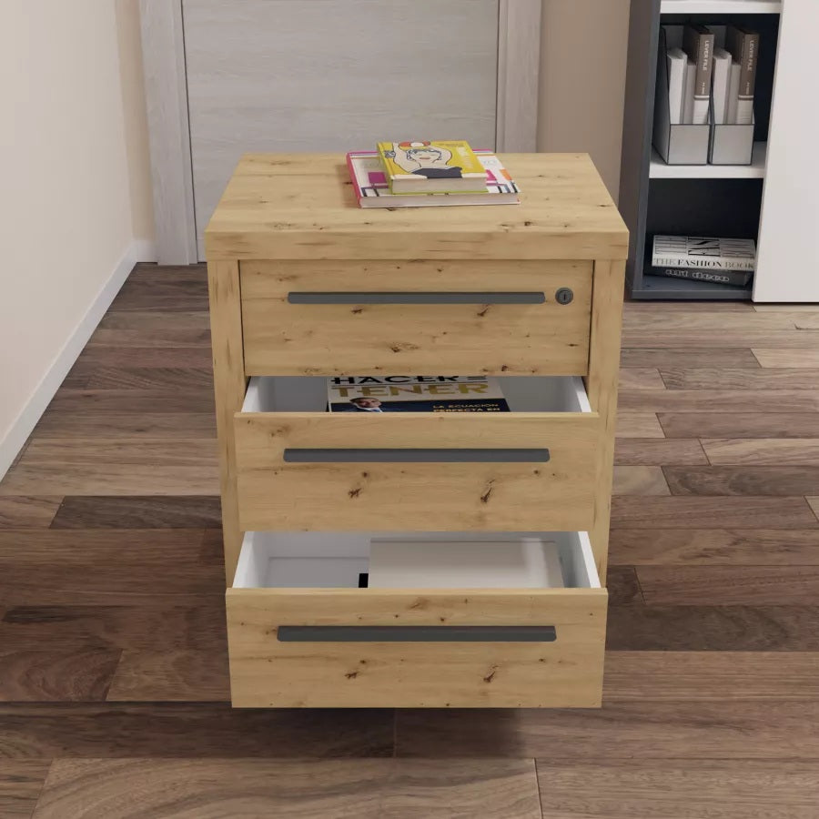 CASSETTIERA RILEGA CON RUOTE COLORE ARTISAN OAK CM.54X45XH64