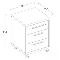 CASSETTIERA RILEGA CON RUOTE COLORE ARTISAN OAK CM.54X45XH64