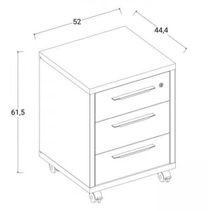 CASSETTIERA RILEGA CON RUOTE COLORE ARTISAN OAK CM.54X45XH64