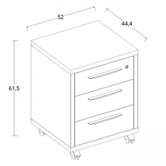CASSETTIERA RILEGA CON RUOTE COLORE ARTISAN OAK CM.54X45XH64