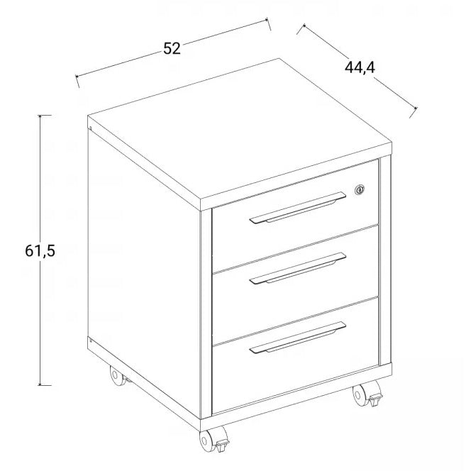 CASSETTIERA RILEGA CON RUOTE COLORE ARTISAN OAK CM.54X45XH64