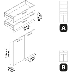 COPPIA ANTE DAVINCI H104CM CON CASSETTI NOCE BRERA