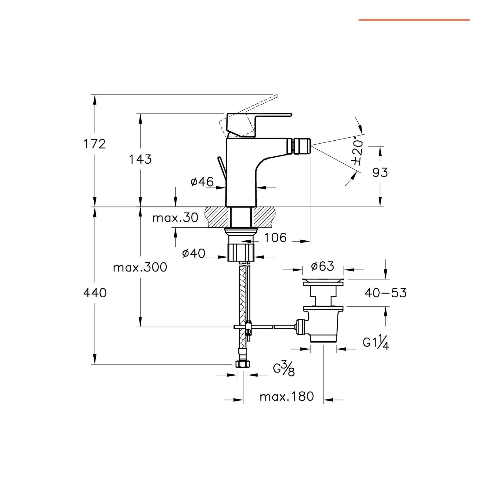 MISCELATORE BIDET WIN S CROMO.