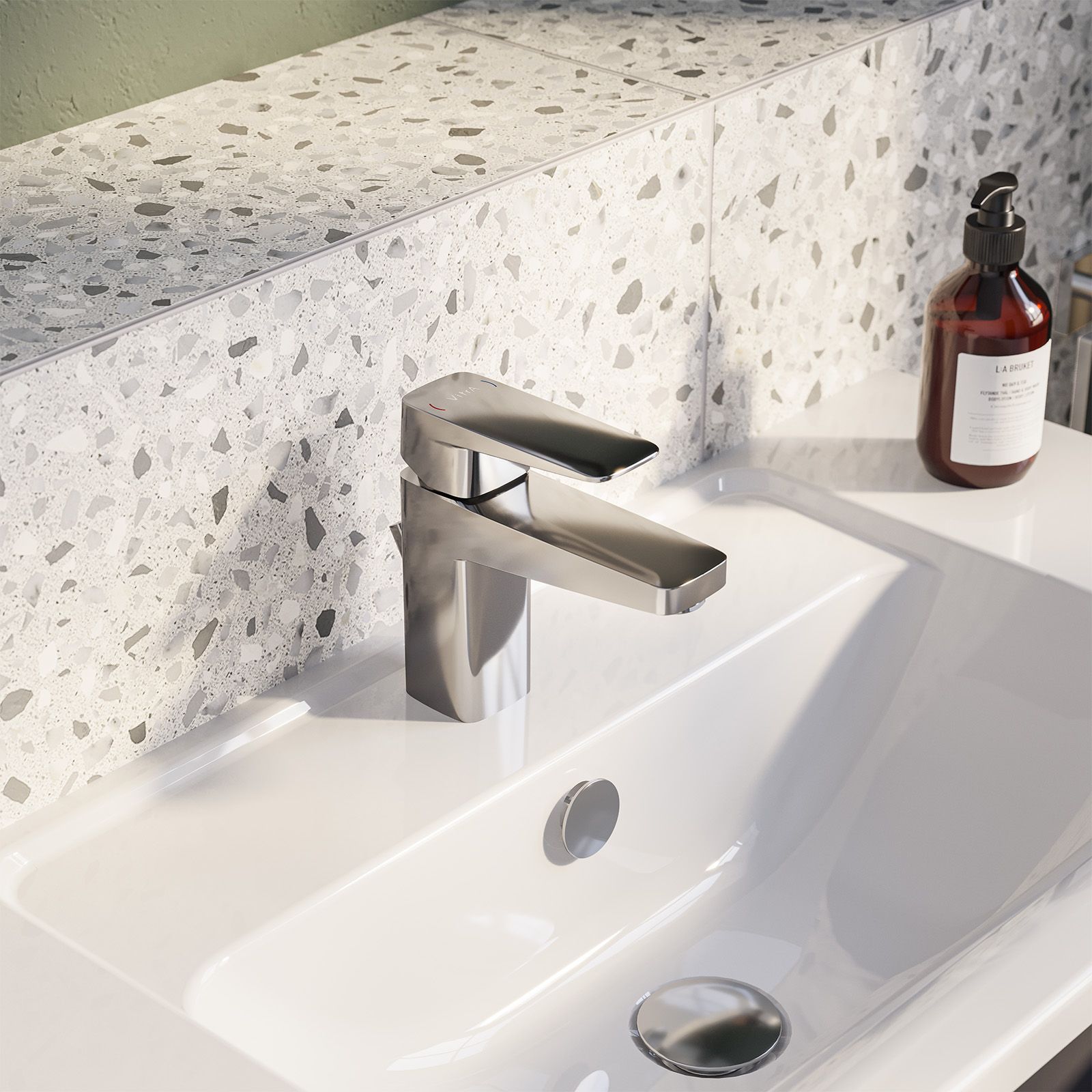 MISCELATORE LAVABO ROOT SQUADRATO CROMO