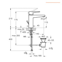 MISCELATORE LAVABO ROOT SQUADRATO CROMO