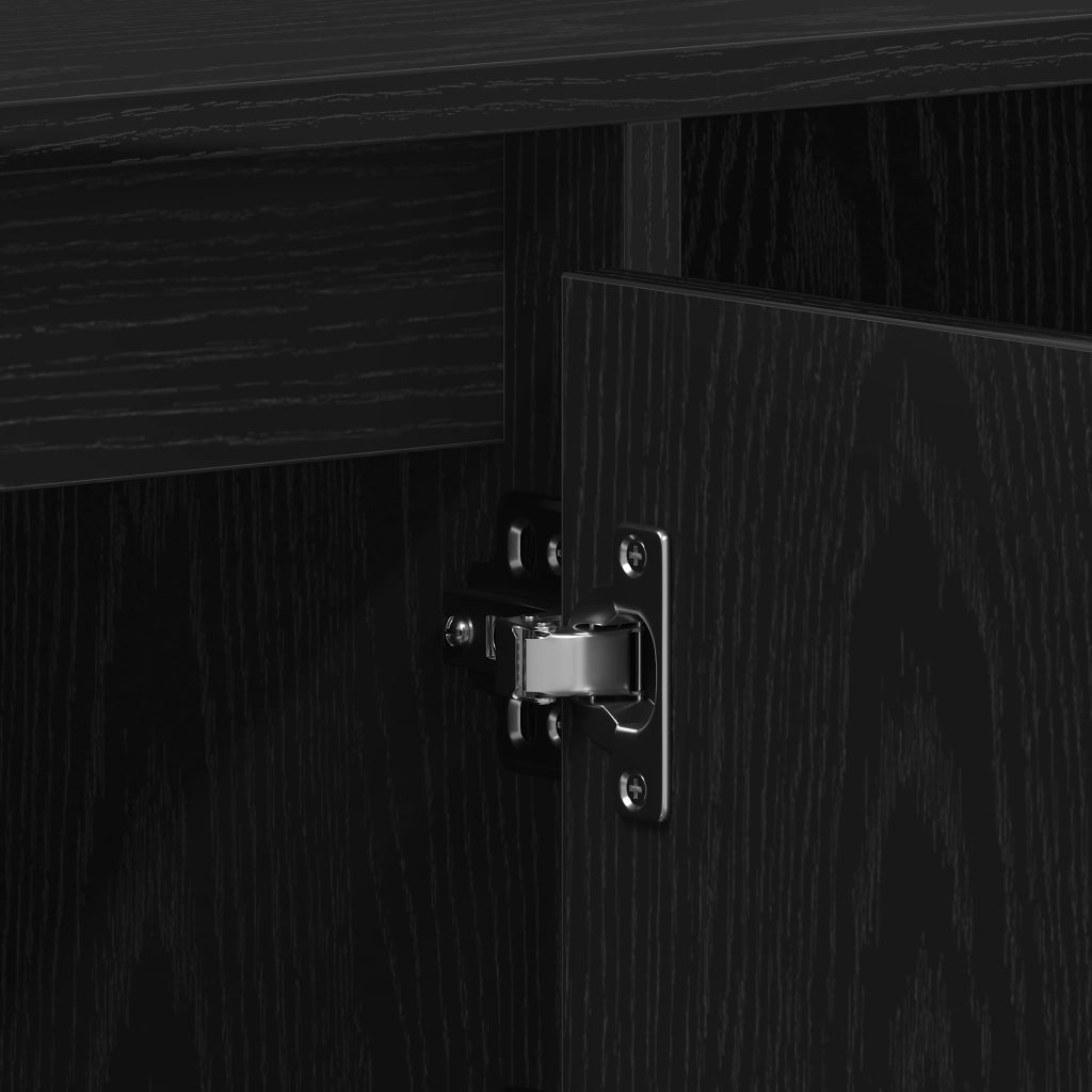 Mobile TV  Nero Rovere 100x35x55 cm Legno ingegnerizzato