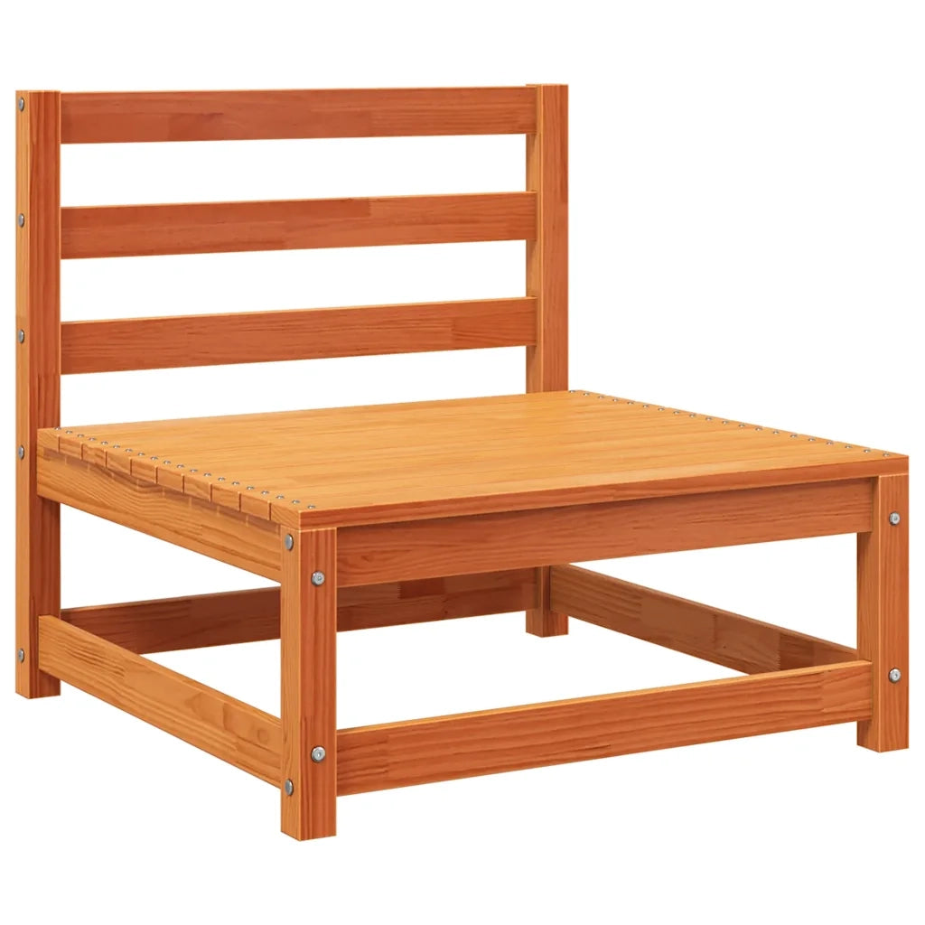 Divano senza Braccioli Giardino-Sofa da Giardino-Divanetto da esterno Poggiapiedi Marrone Cera Pino 524231