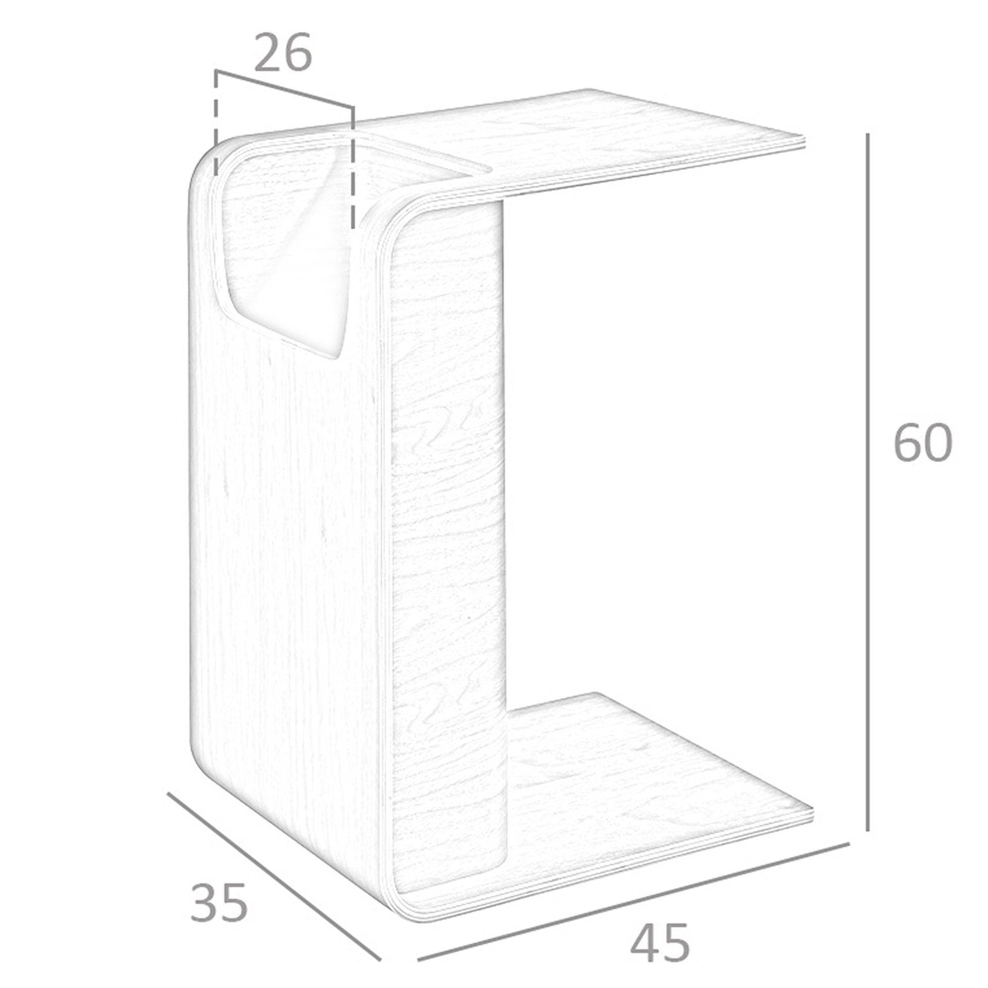 Tavolo angolare rettangolare in noce