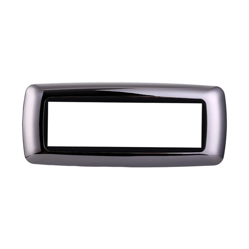 Placca Plastica Bombata Serie Space 7P Colore Cromato Lucido Compatibile Con Bticino Living International