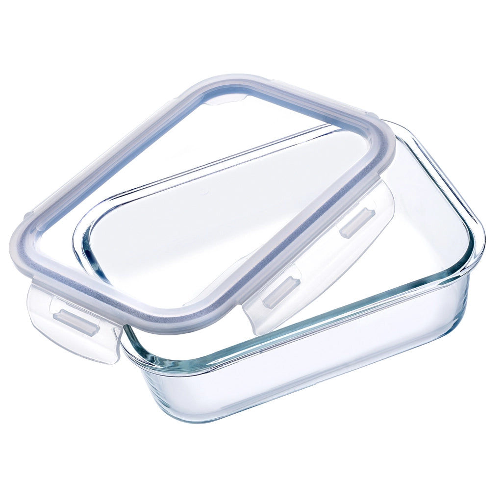 Contenitore per alimenti in vetro KADAX da 1040 ml con coperchio, ideale per il pranzo.