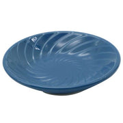 Trade Shop - Piattino Porta Sapone Saponetta In Ceramica Rigata Spirale Blu Tondo Bagno 79956 -