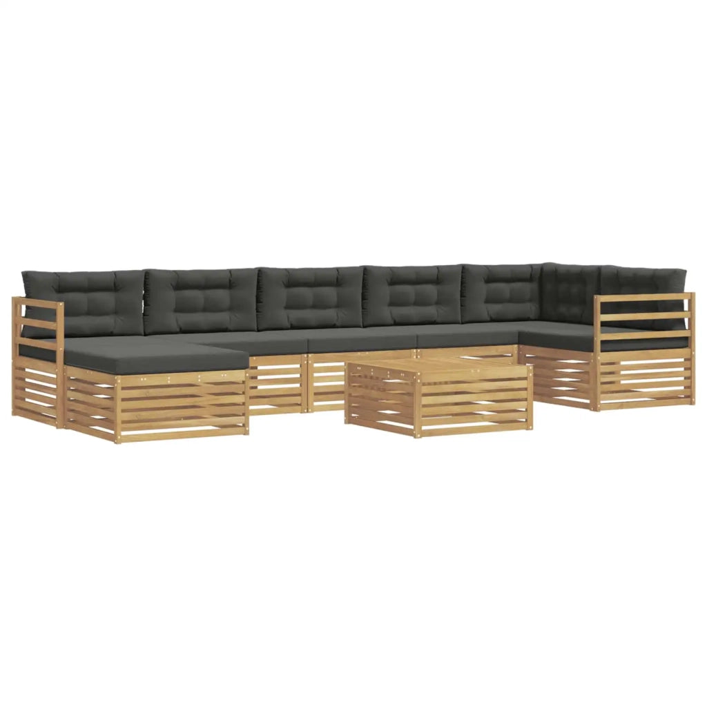 Set di divani da esterno con cuscino 8 pcs Bianco e Antracite