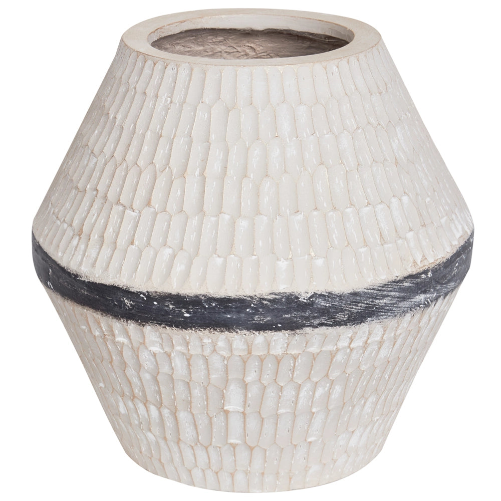 Vaso da fiori tradizionale da interno per esterni in ossido di magnesio beige stile boho