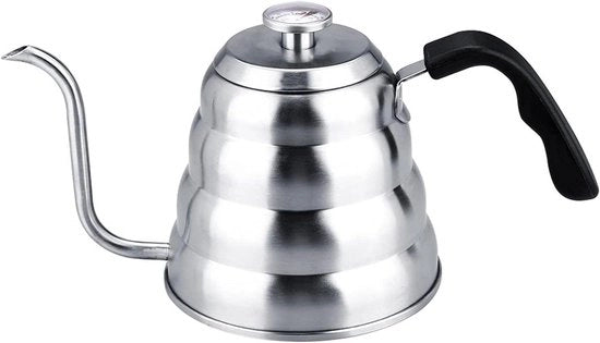 Caffettiera RVS con termometro gozzi, capacità 1.2L per uso cucina