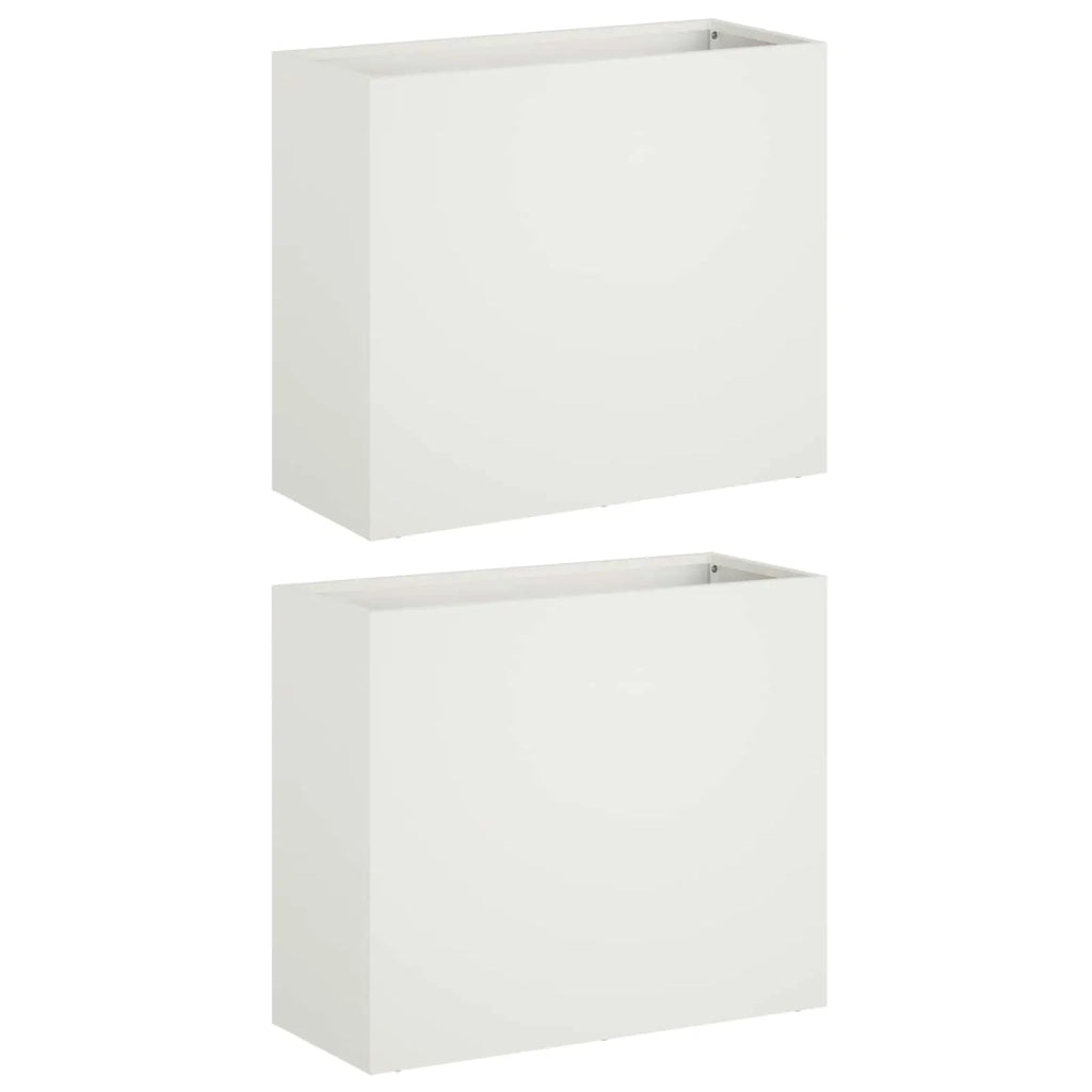 Vaso da giardino 2 pz Bianco 50 x 20 x 40 cm 8005445