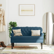 Panca con Schienale Blu 119,5x64,5x75 cm in Velluto