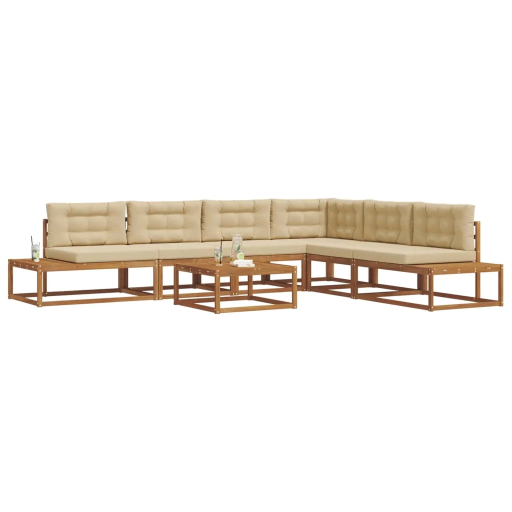 Set di divani da esterno 7 Pezzo Naturale e Beige 3368151