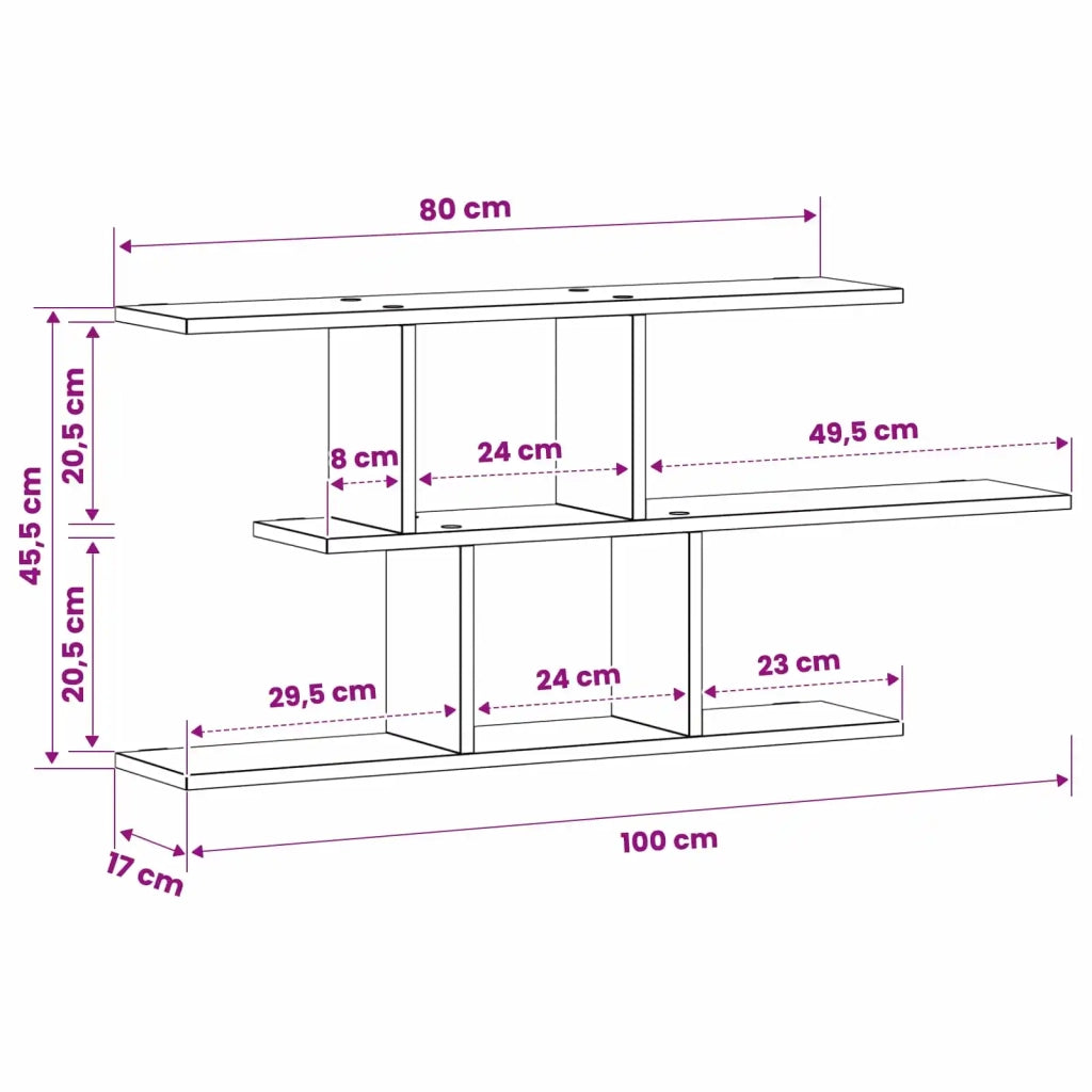 Scaffale da parete Bianco 100 x 17 x 45.5 cm Legno multistrato 8015112