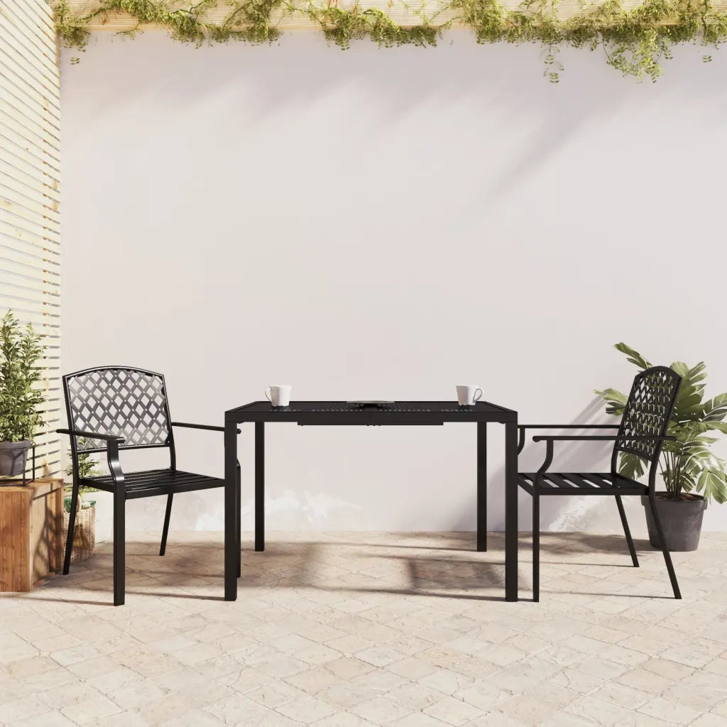 Set da Pranzo da Giardino 3 pz in Acciaio Antracitecod mxl 124663