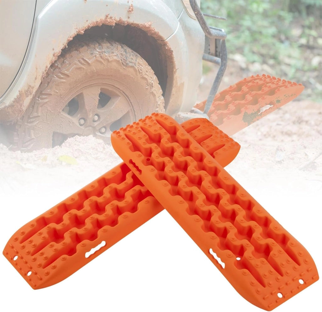 Piastre di sabbia, 2 pezzi, aiuto per l'avviamento per fango, sabbia e neve, Recovery Board Offroad carico 10T, scala per pneumatici per fuoristrada, camper, auto, camion (rosso, 107 x 31 x 7 cm
