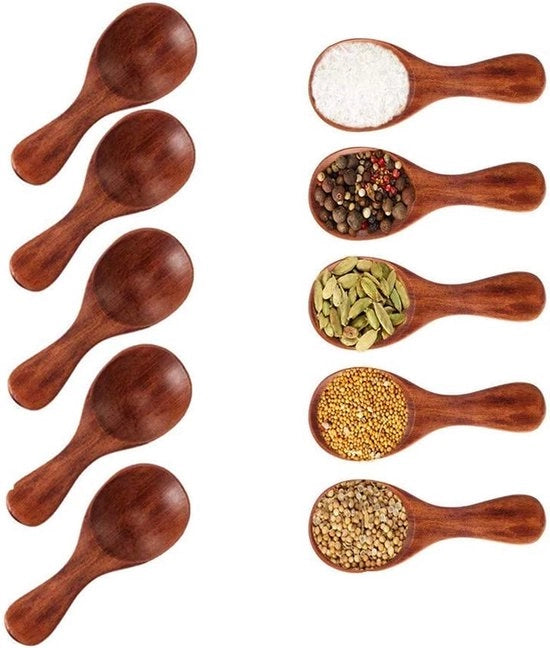 20 pezzi di cucchiaio in legno mini con manico corto, cucchiaio in legno per condimenti per contenitori da jam piccoli, spezie, zucchero, miele, caffè, tè, mostarda, ghiaccio, polvere di latte