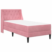 Letto singolo | Letto per adulti | Struttura letto con materasso Rosa 80 x 200 cm Velluto