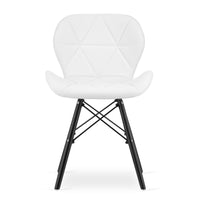 Sedia in ecopelle VALORA WAKO - Design moderno, bianca con gambe nere x 3