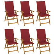 Sedie da Giardino Pieghevoli 6 pz con Cuscini Massello Acacia cod mxl 8418