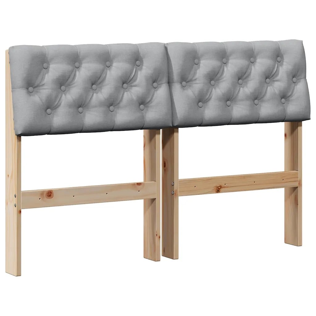 Testiera imbottita Grigio chiaro 120 cm Pino massello 879184