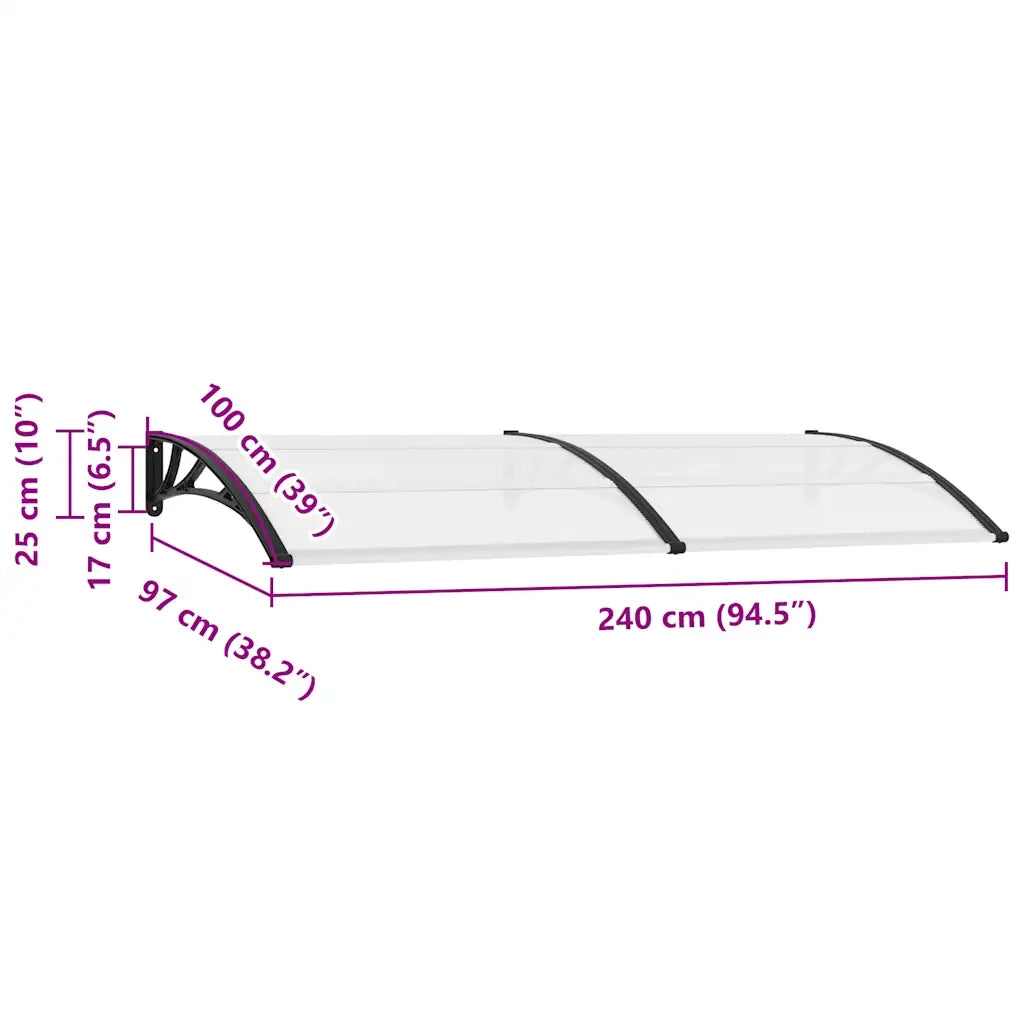 Pensilina per Porte 240x100 cm in PC CFW5006815