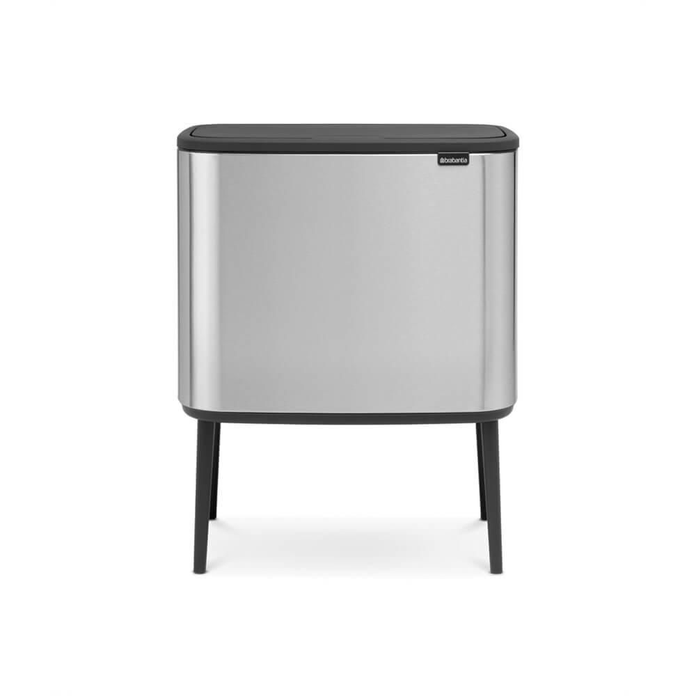 Brabantia 316081 bidone per la spazzatura 33 L Rettangolare Acciaio inossidabile Nero, Acciaio inossidabile