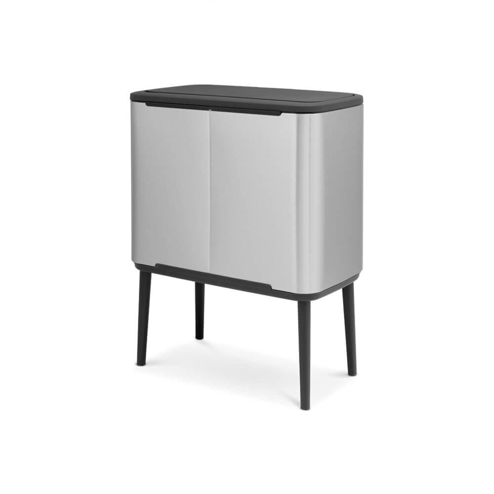 Brabantia 316081 bidone per la spazzatura 33 L Rettangolare Acciaio inossidabile Nero, Acciaio inossidabile