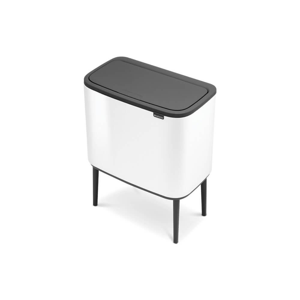 Brabantia 313523 bidone per la spazzatura 33 L Rettangolare Acciaio inossidabile Nero, Bianco