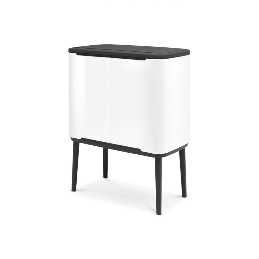 Brabantia 313523 bidone per la spazzatura 33 L Rettangolare Acciaio inossidabile Nero, Bianco