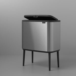 Brabantia 316081 bidone per la spazzatura 33 L Rettangolare Acciaio inossidabile Nero, Acciaio inossidabile