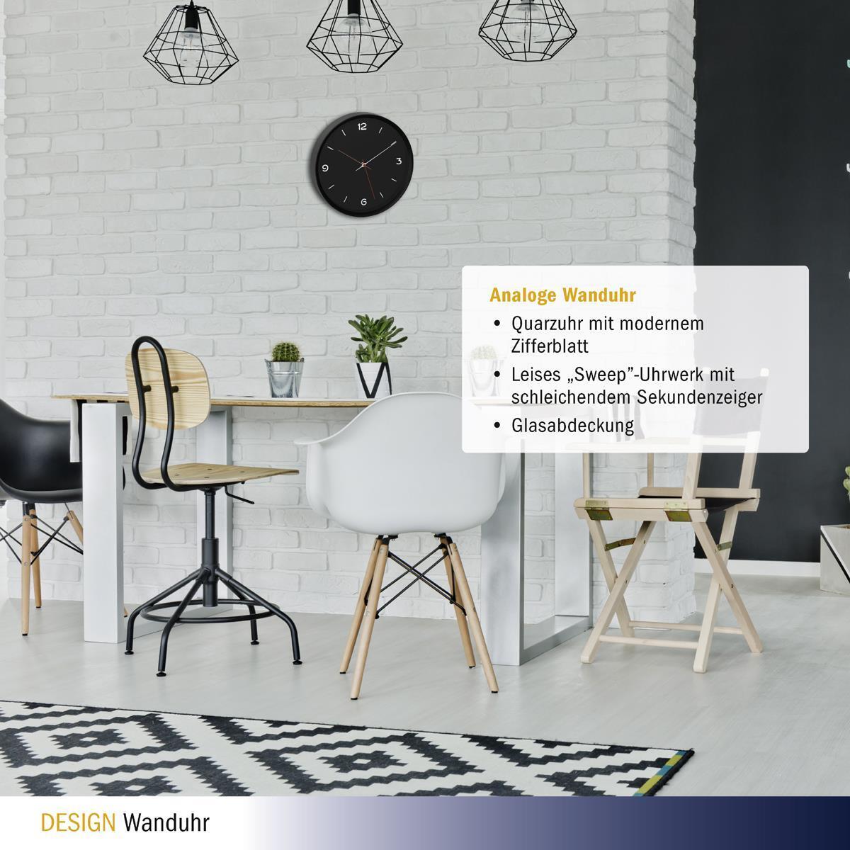 TFA-Dostmann 60.3056.01 orologio da parete e da tavolo Orologio al quarzo Rotondo Nero