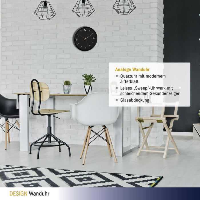 TFA-Dostmann 60.3056.01 orologio da parete e da tavolo Orologio al quarzo Rotondo Nero