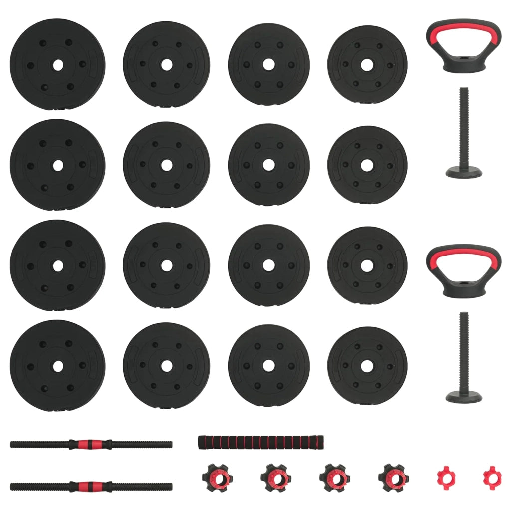 Set di Manubri 4-in-1 30kg Nero e Rosso CFW4799376
