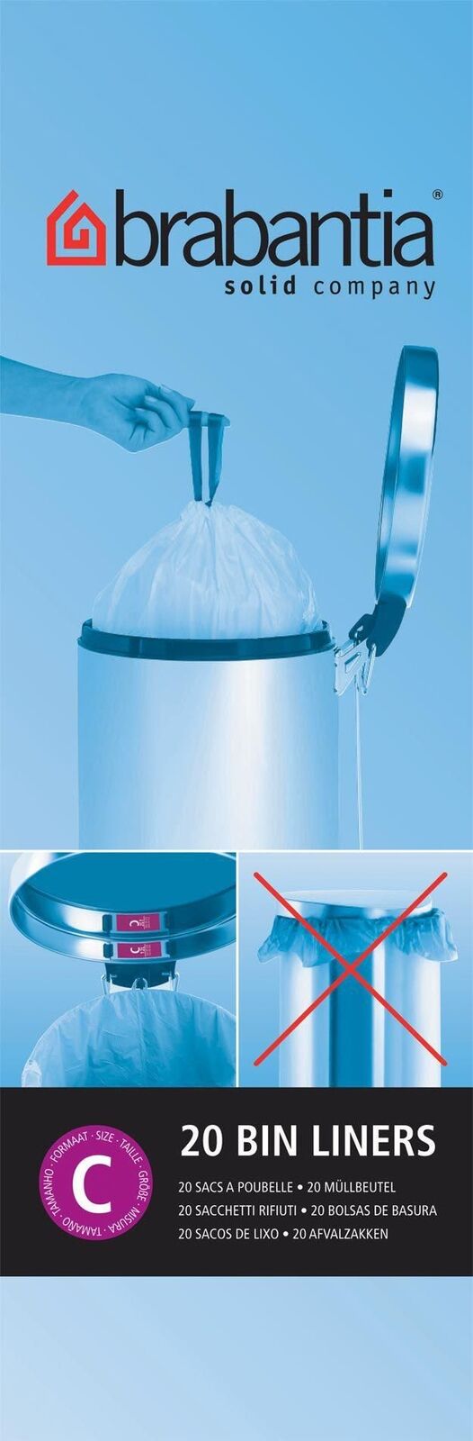 Brabantia C sacchetto per rifiuti 12 L 240 pz