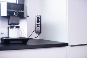 Brennenstuhl 1153590410 prolunghe e multiple 2 m 4 presa(e) AC Interno Nero, Argento