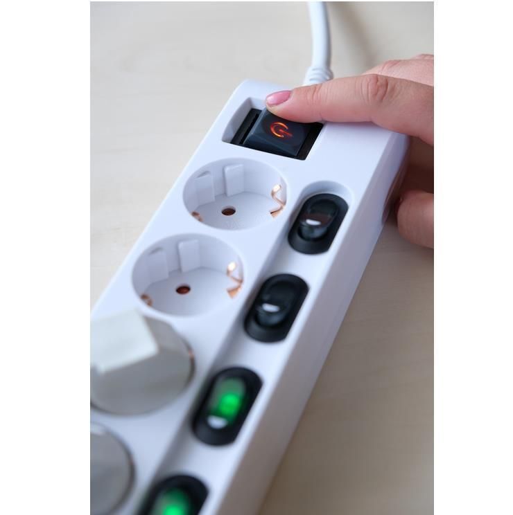 Brennenstuhl 1153110126 prolunghe e multiple 2 m 6 presa(e) AC Interno Bianco