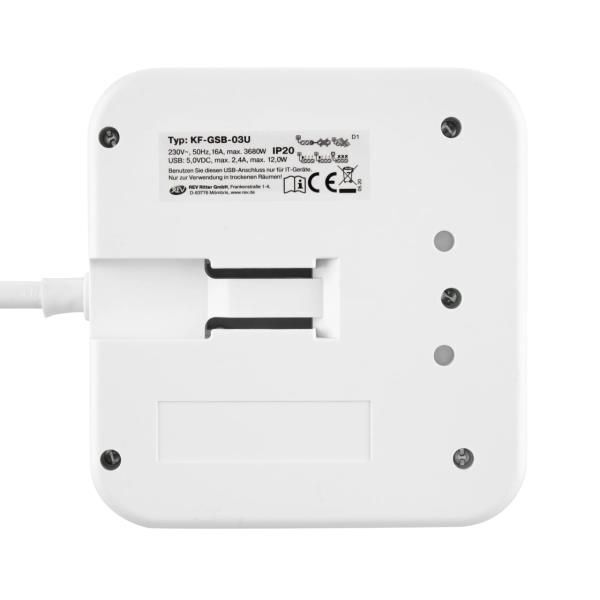 REV 12378109 prolunghe e multiple 1,4 m 3 presa(e) AC Interno Bianco