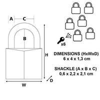 MASTER LOCK 140EURSIX Lucchetto convenzionale 6 pz