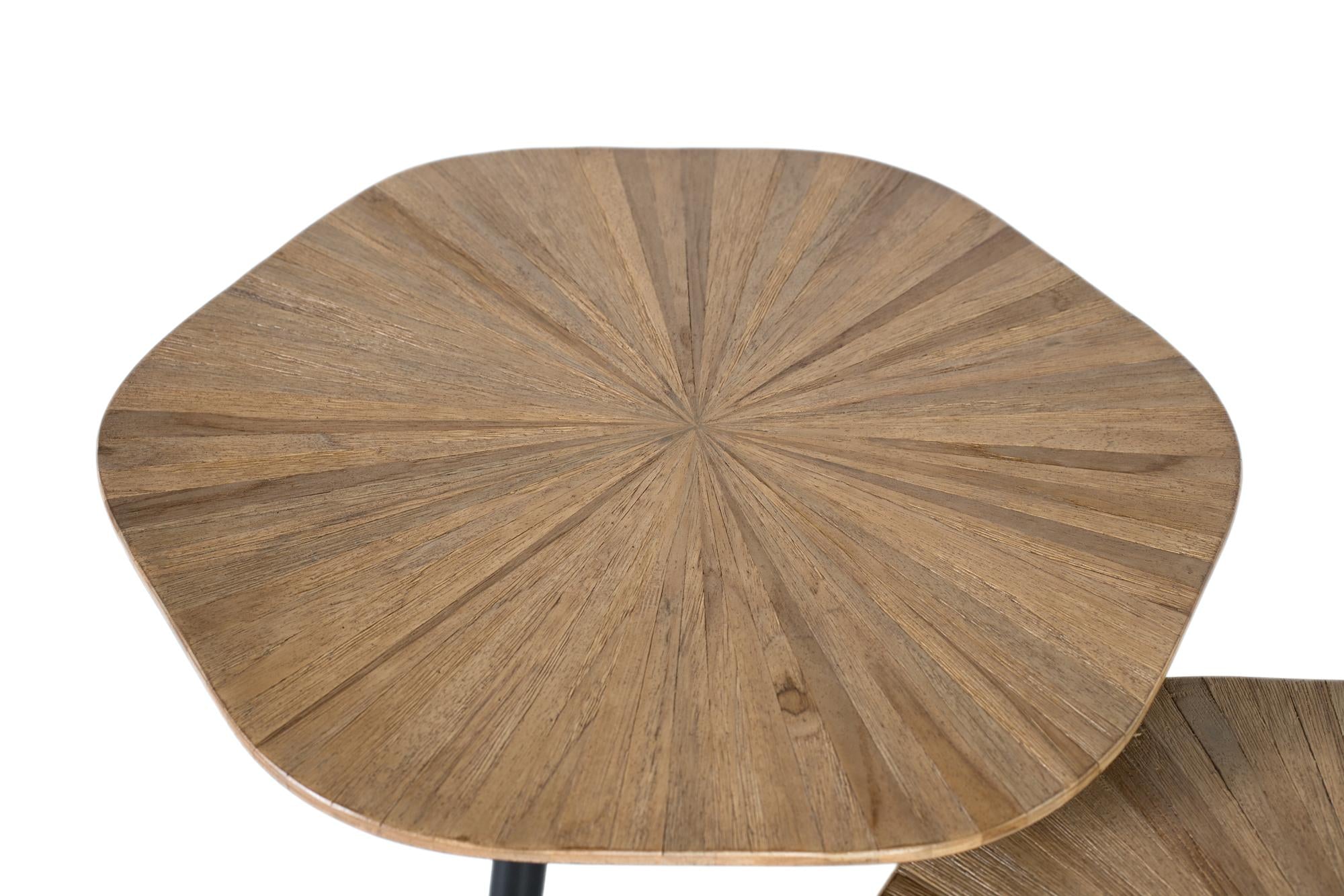 Set di tre tavolini laterali in legno di teak