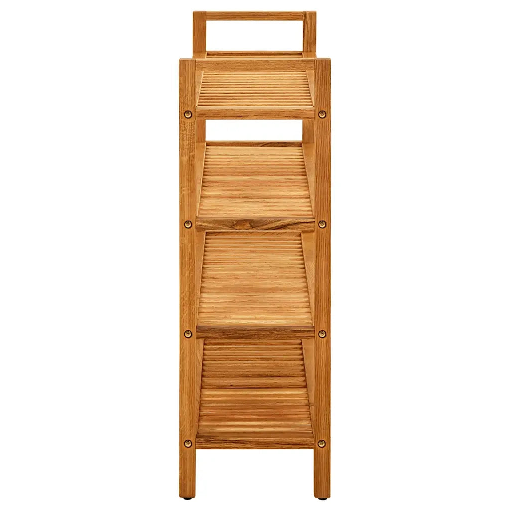Scarpiera con 4 Ripiani-Scaffale per scarpe 100x27x80cm in Legno Massello di Rovere