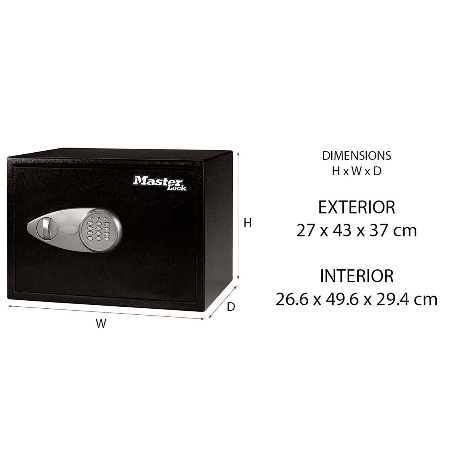 Master Lock 333L X125ML Cassaforte a Mobile-Muro Combinazione Digitale Grande